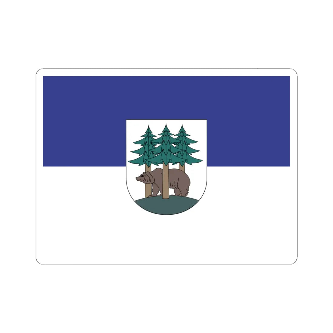 POL Ketrzyn flag (Poland) STICKER Vinyl Kiss-Cut Decal 6 Inch White - The Sticker Space