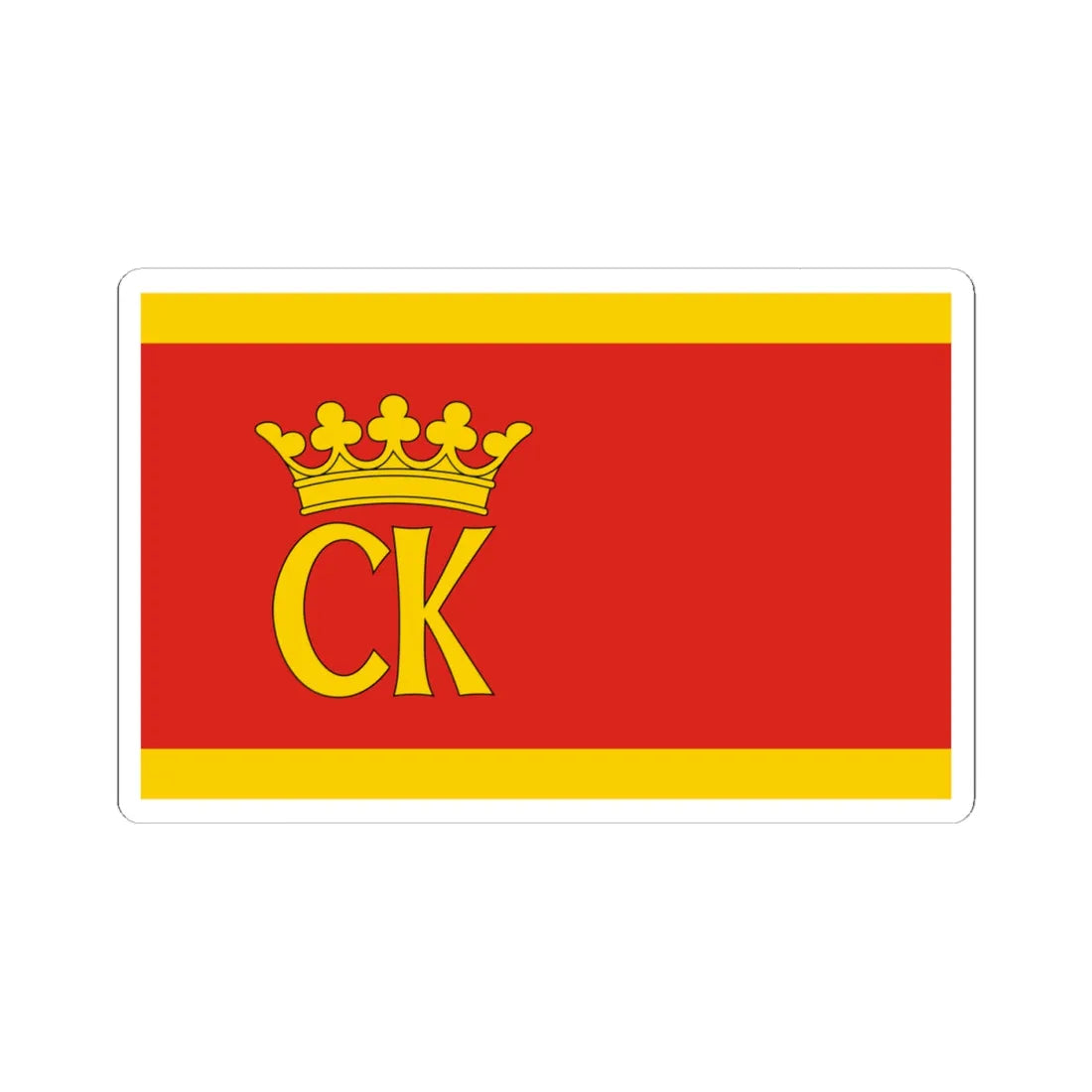 POL Kielce flag (Poland) STICKER Vinyl Kiss-Cut Decal 4 Inch White - The Sticker Space