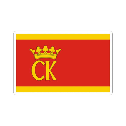 POL Kielce flag (Poland) STICKER Vinyl Kiss-Cut Decal 4 Inch White - The Sticker Space