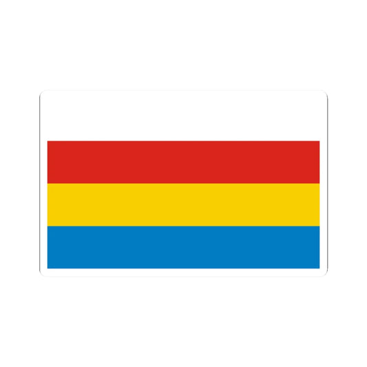 POL Knurow flag (Poland) STICKER Vinyl Kiss-Cut Decal 2 Inch White - The Sticker Space