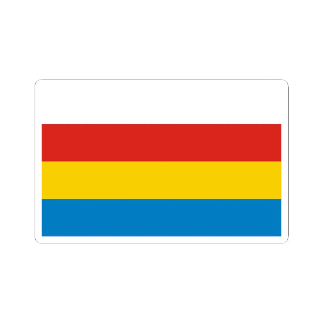 POL Knurow flag (Poland) STICKER Vinyl Kiss-Cut Decal 3 Inch White - The Sticker Space