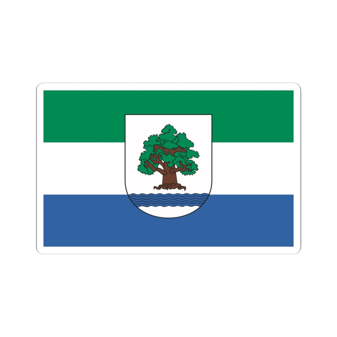 POL Konstancin-Jeziorna flag (Poland) STICKER Vinyl Kiss-Cut Decal 4 Inch White - The Sticker Space