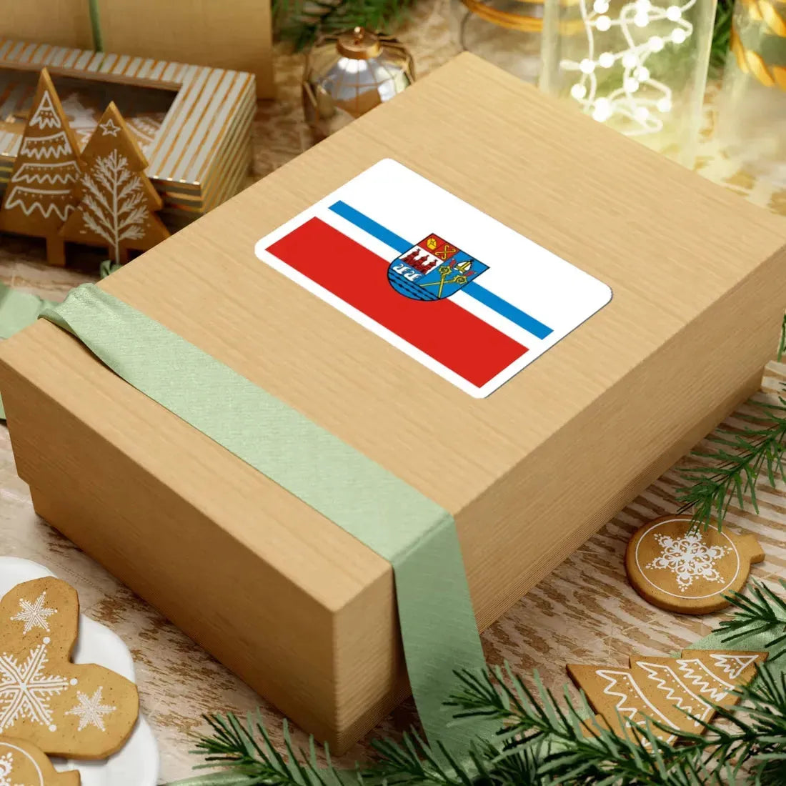 POL Kołobrzeg flag (Poland) STICKER Vinyl Kiss-Cut Decal - The Sticker Space