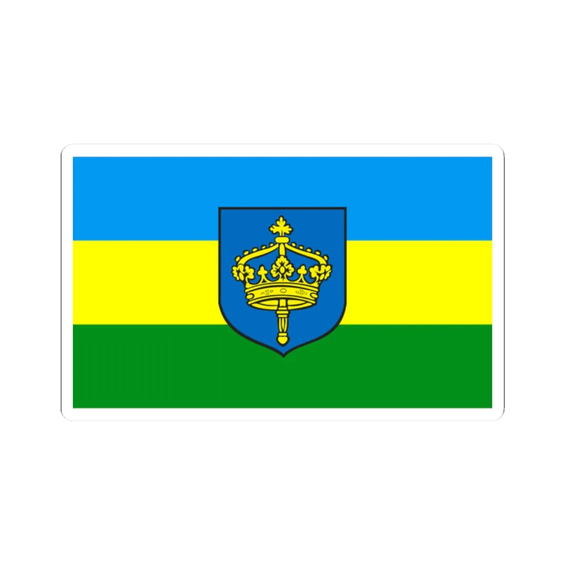 POL Koronowo flag (Poland) STICKER Vinyl Kiss-Cut Decal 2 Inch White - The Sticker Space