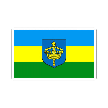 POL Koronowo flag (Poland) STICKER Vinyl Kiss-Cut Decal 2 Inch White - The Sticker Space