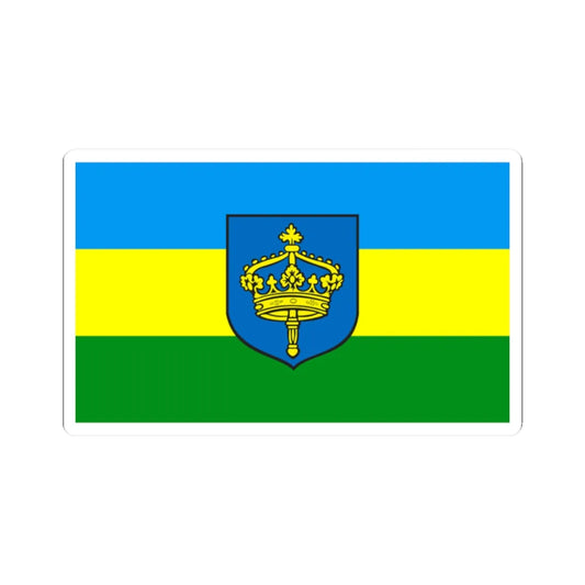 POL Koronowo flag (Poland) STICKER Vinyl Kiss-Cut Decal 2 Inch White - The Sticker Space