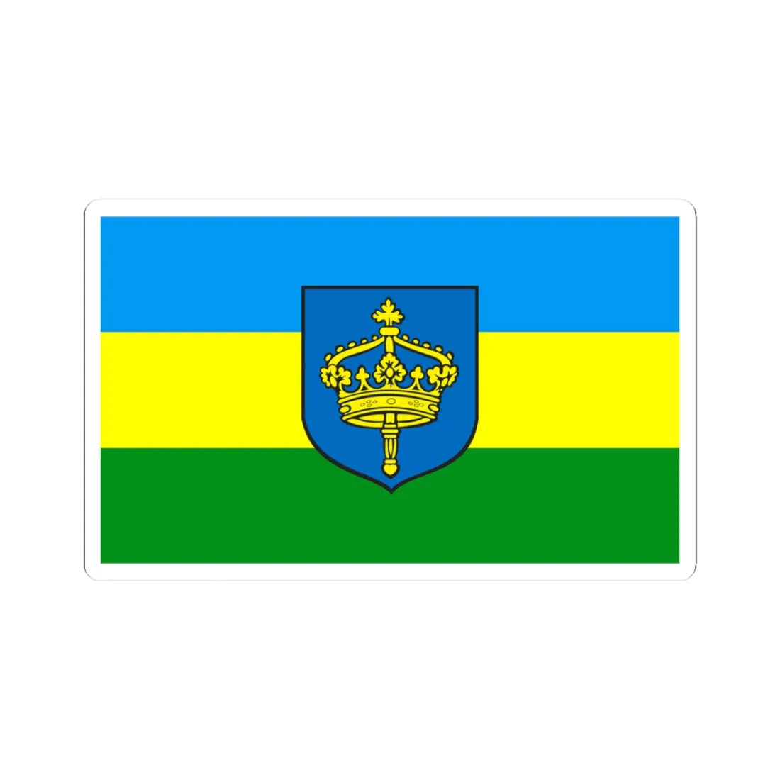 POL Koronowo flag (Poland) STICKER Vinyl Kiss-Cut Decal 3 Inch White - The Sticker Space