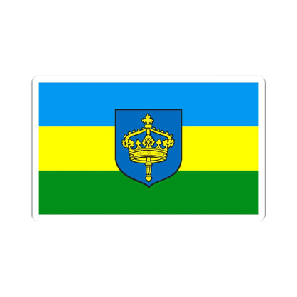 POL Koronowo flag (Poland) STICKER Vinyl Kiss-Cut Decal 3 Inch White - The Sticker Space