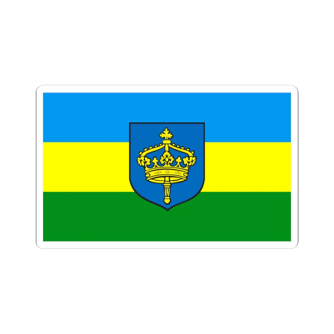 POL Koronowo flag (Poland) STICKER Vinyl Kiss-Cut Decal 4 Inch White - The Sticker Space