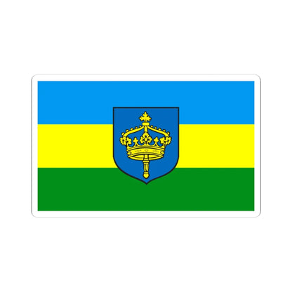 POL Koronowo flag (Poland) STICKER Vinyl Kiss-Cut Decal 4 Inch White - The Sticker Space