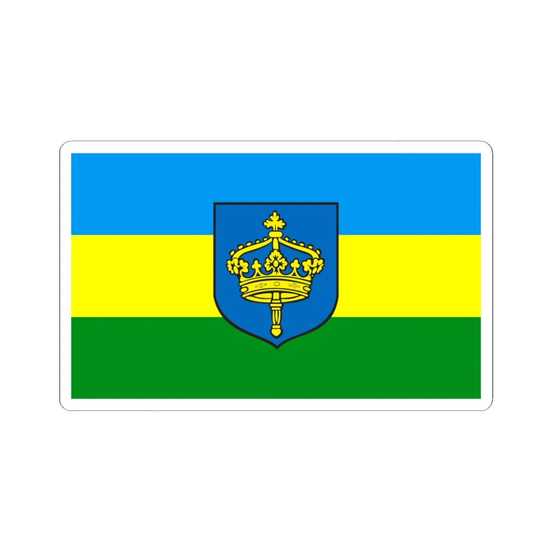 POL Koronowo flag (Poland) STICKER Vinyl Kiss-Cut Decal 6 Inch White - The Sticker Space