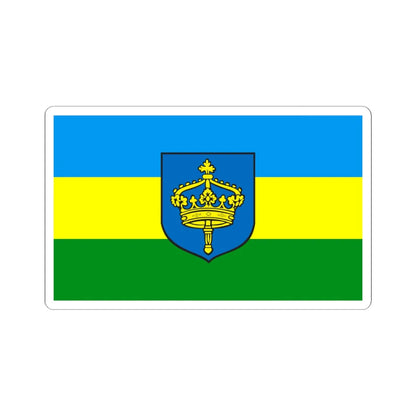 POL Koronowo flag (Poland) STICKER Vinyl Kiss-Cut Decal 6 Inch White - The Sticker Space