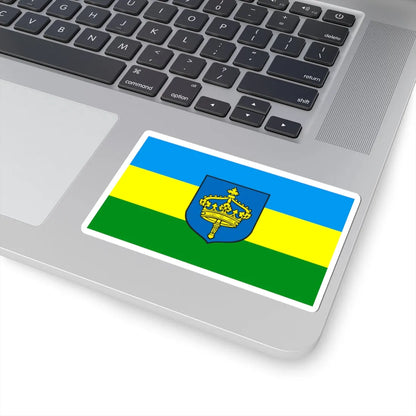 POL Koronowo flag (Poland) STICKER Vinyl Kiss-Cut Decal - The Sticker Space