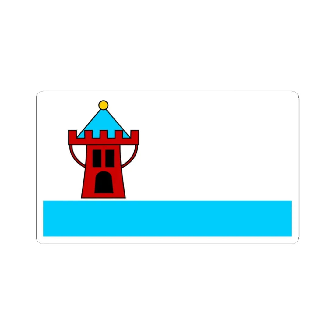 POL Koscian flag (Poland) STICKER Vinyl Kiss-Cut Decal 3 Inch White - The Sticker Space