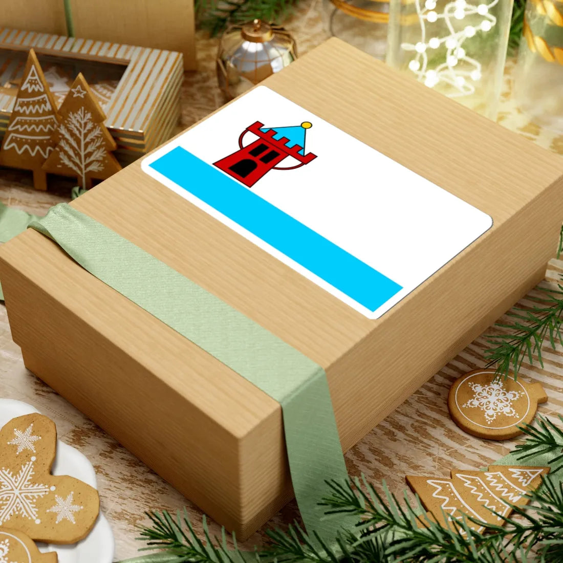 POL Koscian flag (Poland) STICKER Vinyl Kiss-Cut Decal - The Sticker Space