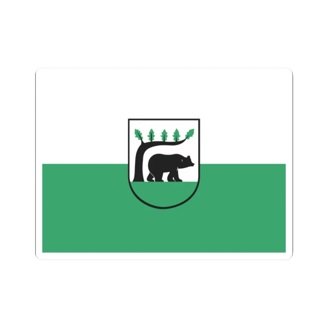 POL Koscierzyna flag (Poland) STICKER Vinyl Kiss-Cut Decal 2 Inch White - The Sticker Space