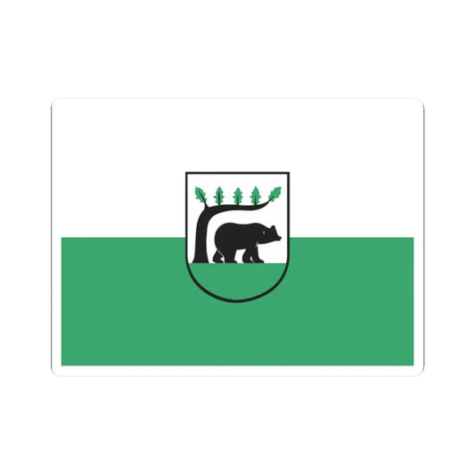 POL Koscierzyna flag (Poland) STICKER Vinyl Kiss-Cut Decal 2 Inch White - The Sticker Space