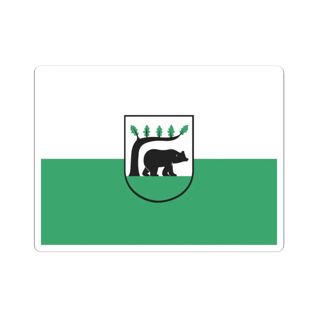 POL Koscierzyna flag (Poland) STICKER Vinyl Kiss-Cut Decal 3 Inch White - The Sticker Space