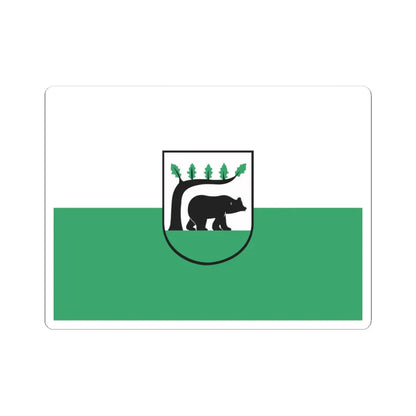 POL Koscierzyna flag (Poland) STICKER Vinyl Kiss-Cut Decal 3 Inch White - The Sticker Space