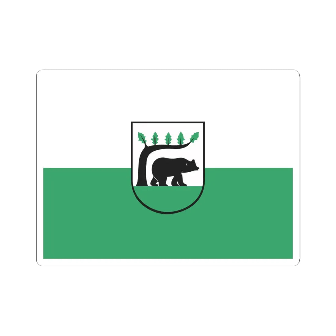 POL Koscierzyna flag (Poland) STICKER Vinyl Kiss-Cut Decal 4 Inch White - The Sticker Space