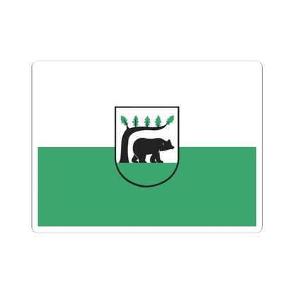 POL Koscierzyna flag (Poland) STICKER Vinyl Kiss-Cut Decal 4 Inch White - The Sticker Space