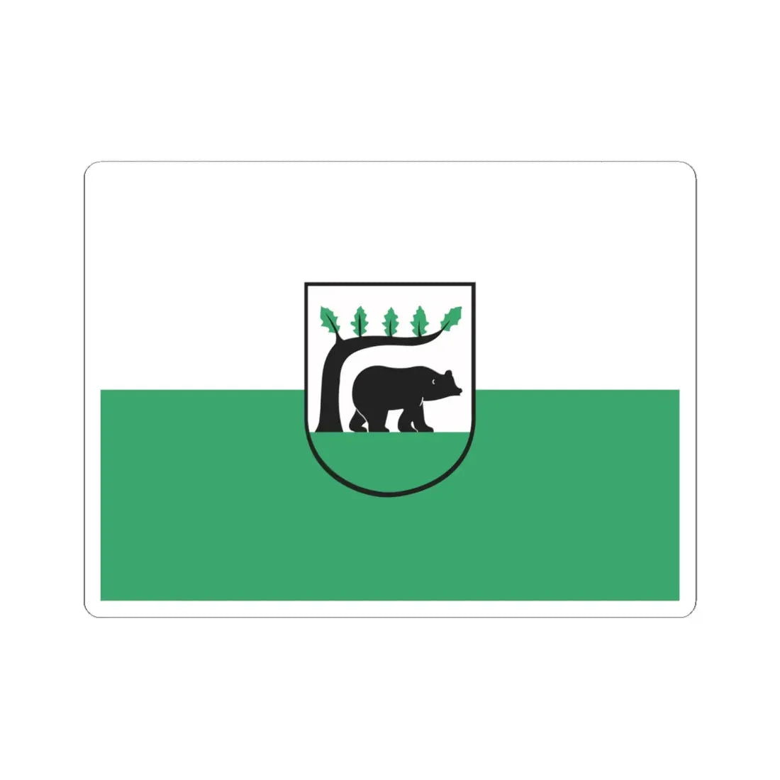 POL Koscierzyna flag (Poland) STICKER Vinyl Kiss-Cut Decal 6 Inch White - The Sticker Space