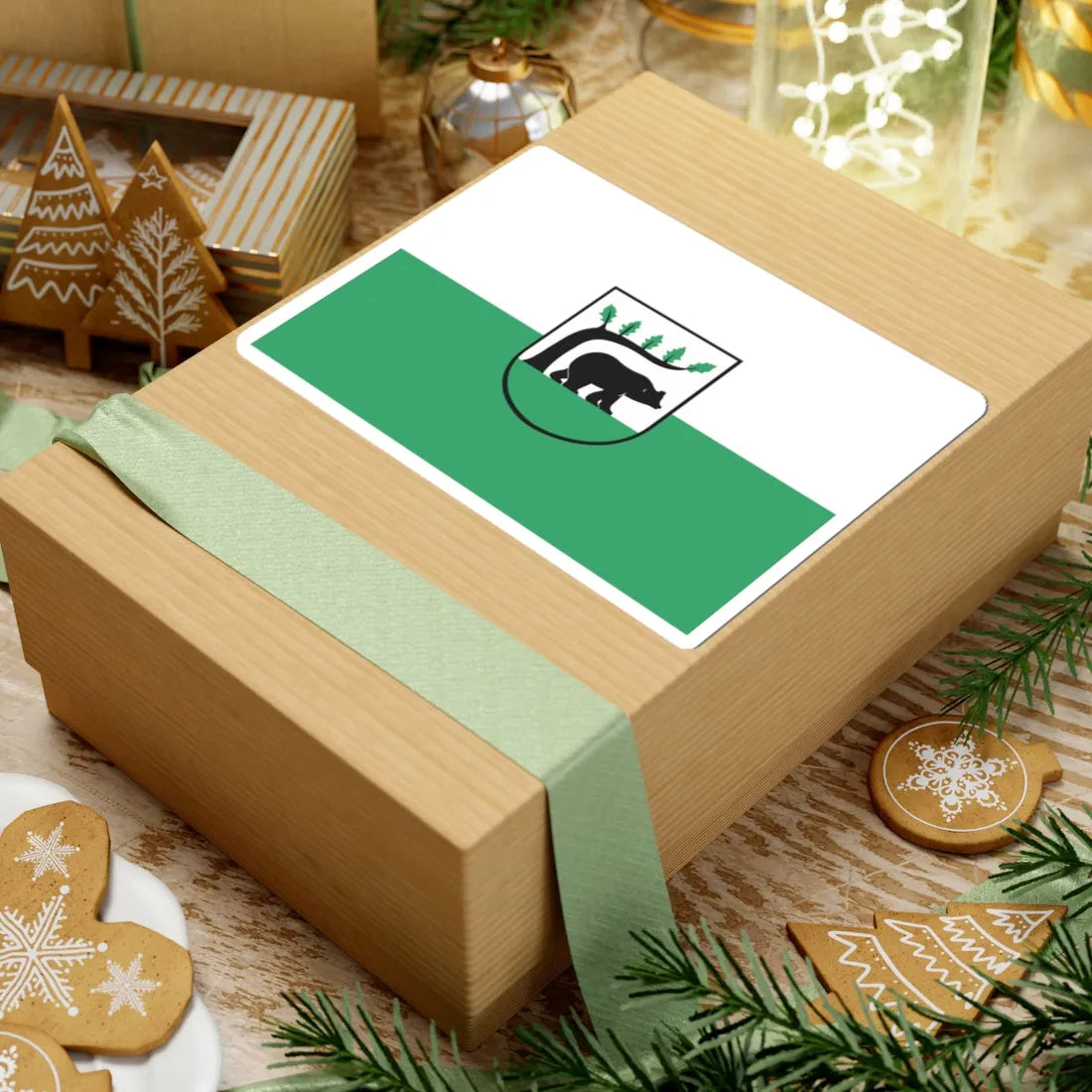 POL Koscierzyna flag (Poland) STICKER Vinyl Kiss-Cut Decal - The Sticker Space