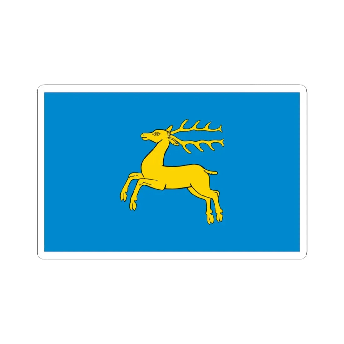 POL Kozienice flag (Poland) STICKER Vinyl Kiss-Cut Decal 3 Inch White - The Sticker Space