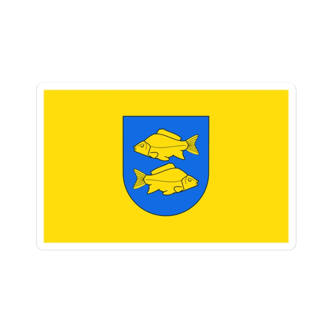 POL Krasnystaw flag by Orem (Poland) STICKER Vinyl Kiss-Cut Decal 2 Inch White - The Sticker Space