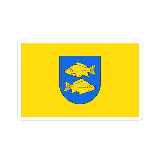 POL Krasnystaw flag by Orem (Poland) STICKER Vinyl Kiss-Cut Decal 2 Inch White - The Sticker Space