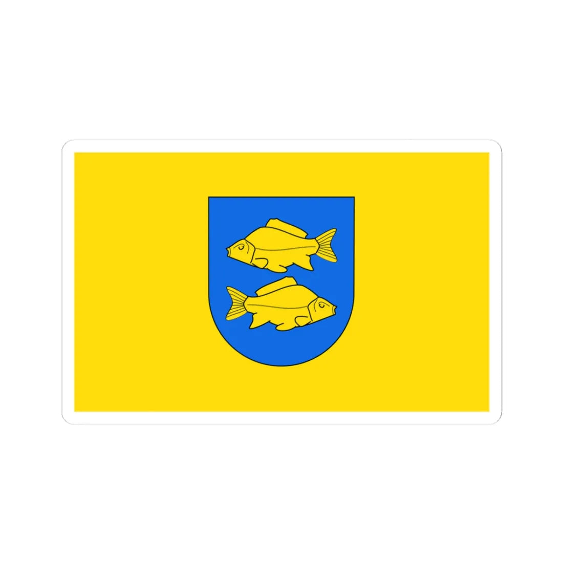 POL Krasnystaw flag by Orem (Poland) STICKER Vinyl Kiss-Cut Decal 3 Inch White - The Sticker Space