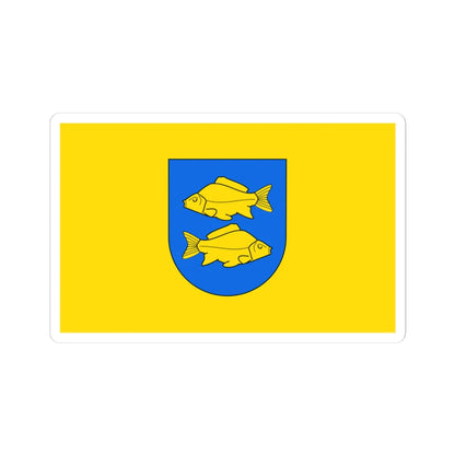 POL Krasnystaw flag by Orem (Poland) STICKER Vinyl Kiss-Cut Decal 3 Inch White - The Sticker Space