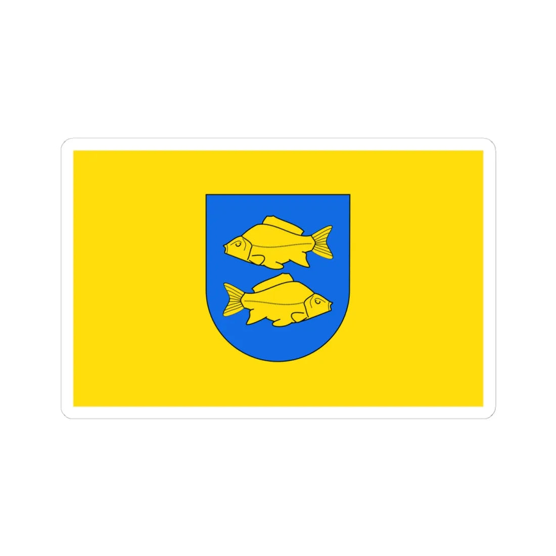 POL Krasnystaw flag by Orem (Poland) STICKER Vinyl Kiss-Cut Decal 4 Inch White - The Sticker Space