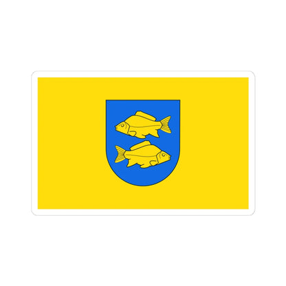 POL Krasnystaw flag by Orem (Poland) STICKER Vinyl Kiss-Cut Decal 4 Inch White - The Sticker Space