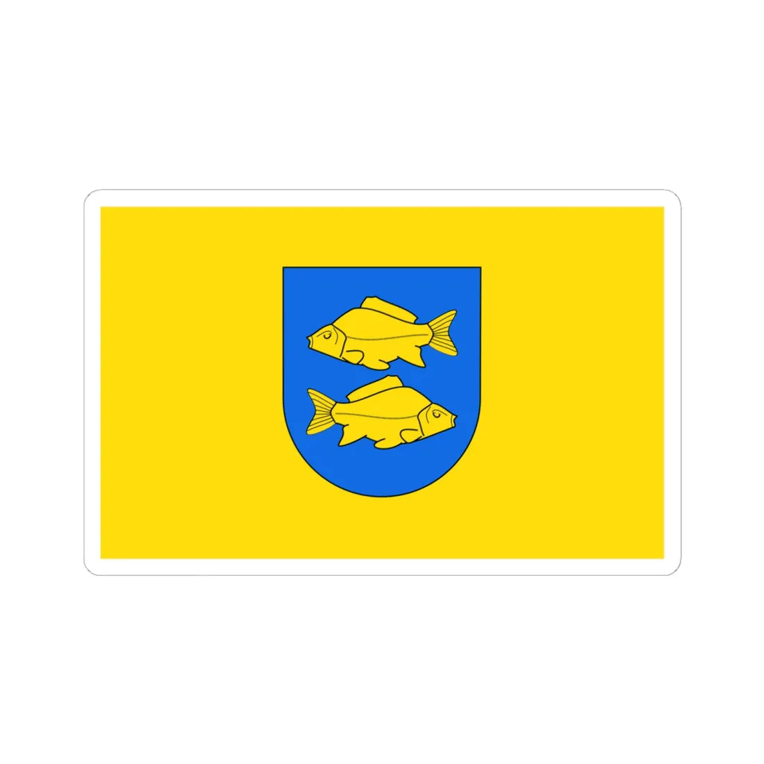 POL Krasnystaw flag by Orem (Poland) STICKER Vinyl Kiss-Cut Decal 6 Inch White - The Sticker Space