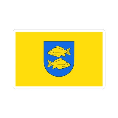 POL Krasnystaw flag by Orem (Poland) STICKER Vinyl Kiss-Cut Decal 6 Inch White - The Sticker Space