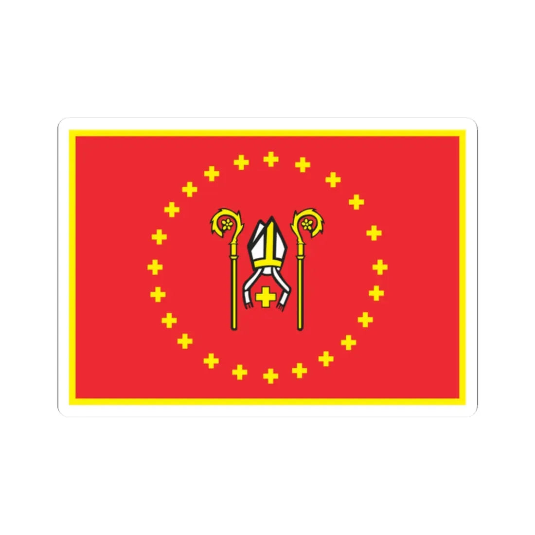 POL Krzywin flag (Poland) STICKER Vinyl Kiss-Cut Decal 2 Inch White - The Sticker Space