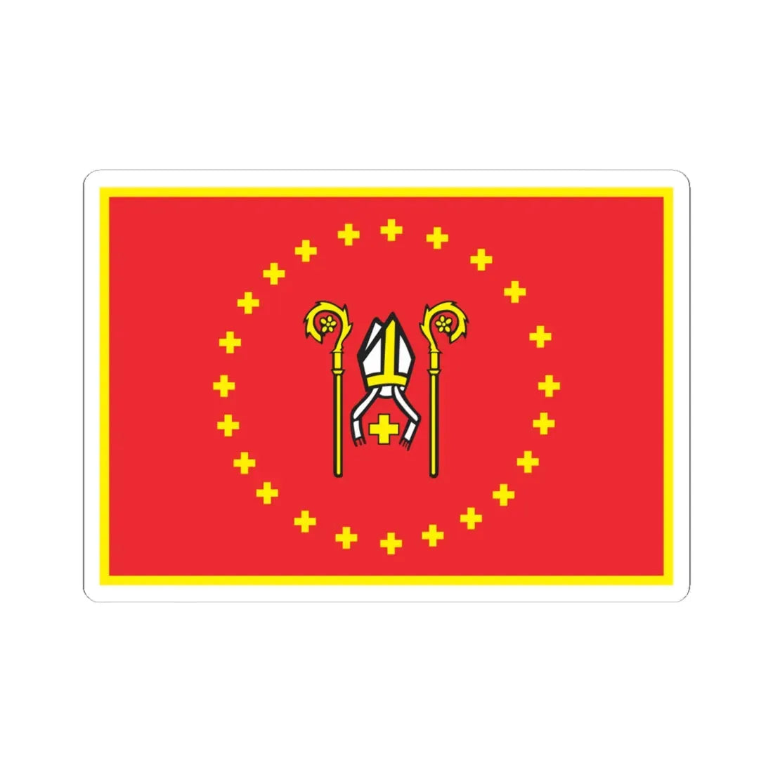 POL Krzywin flag (Poland) STICKER Vinyl Kiss-Cut Decal 4 Inch White - The Sticker Space