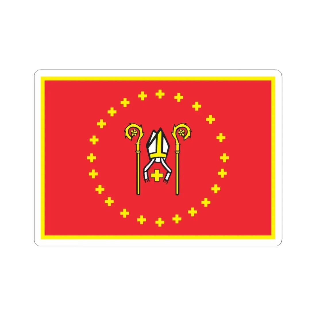 POL Krzywin flag (Poland) STICKER Vinyl Kiss-Cut Decal 6 Inch White - The Sticker Space