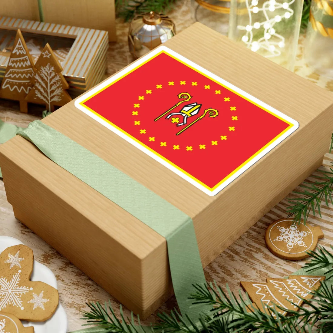 POL Krzywin flag (Poland) STICKER Vinyl Kiss-Cut Decal - The Sticker Space