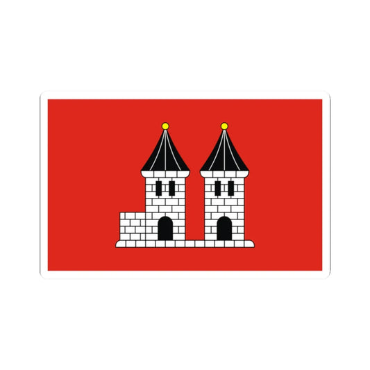 POL Ksiaz Wielkopolski flag (Poland) STICKER Vinyl Kiss-Cut Decal 2 Inch White - The Sticker Space