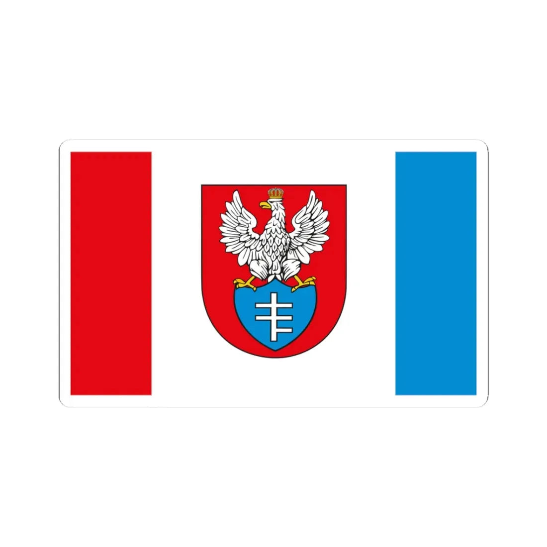 POL Legionowo flag (Poland) STICKER Vinyl Kiss-Cut Decal 3 Inch White - The Sticker Space