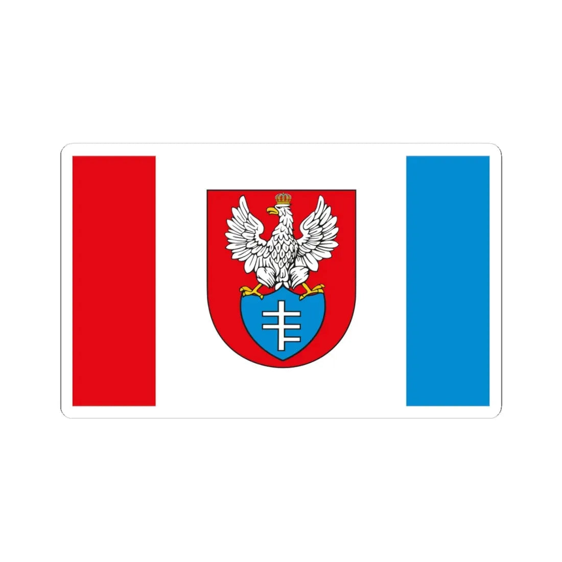 POL Legionowo flag (Poland) STICKER Vinyl Kiss-Cut Decal 4 Inch White - The Sticker Space