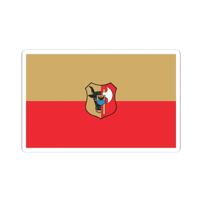 POL Leszno flag with arms (Poland) STICKER Vinyl Kiss-Cut Decal 3 Inch White - The Sticker Space