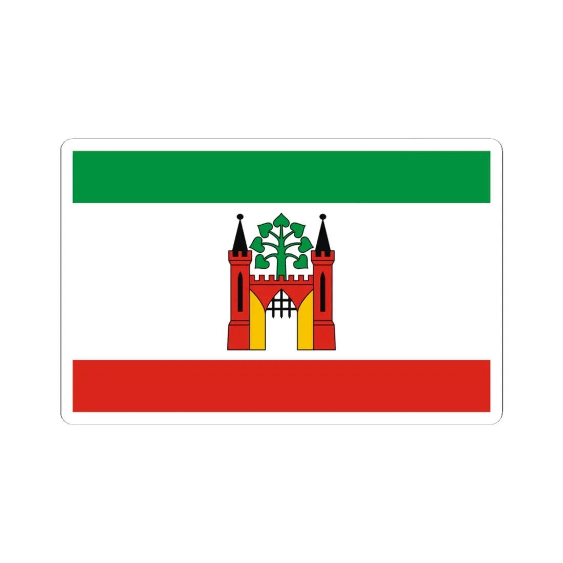 POL Lipno flag (Poland) STICKER Vinyl Kiss-Cut Decal 3 Inch White - The Sticker Space