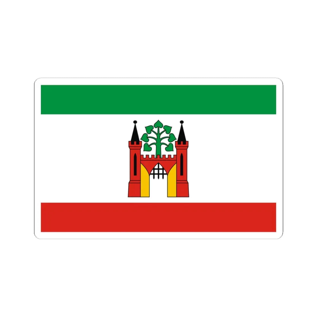 POL Lipno flag (Poland) STICKER Vinyl Kiss-Cut Decal 4 Inch White - The Sticker Space