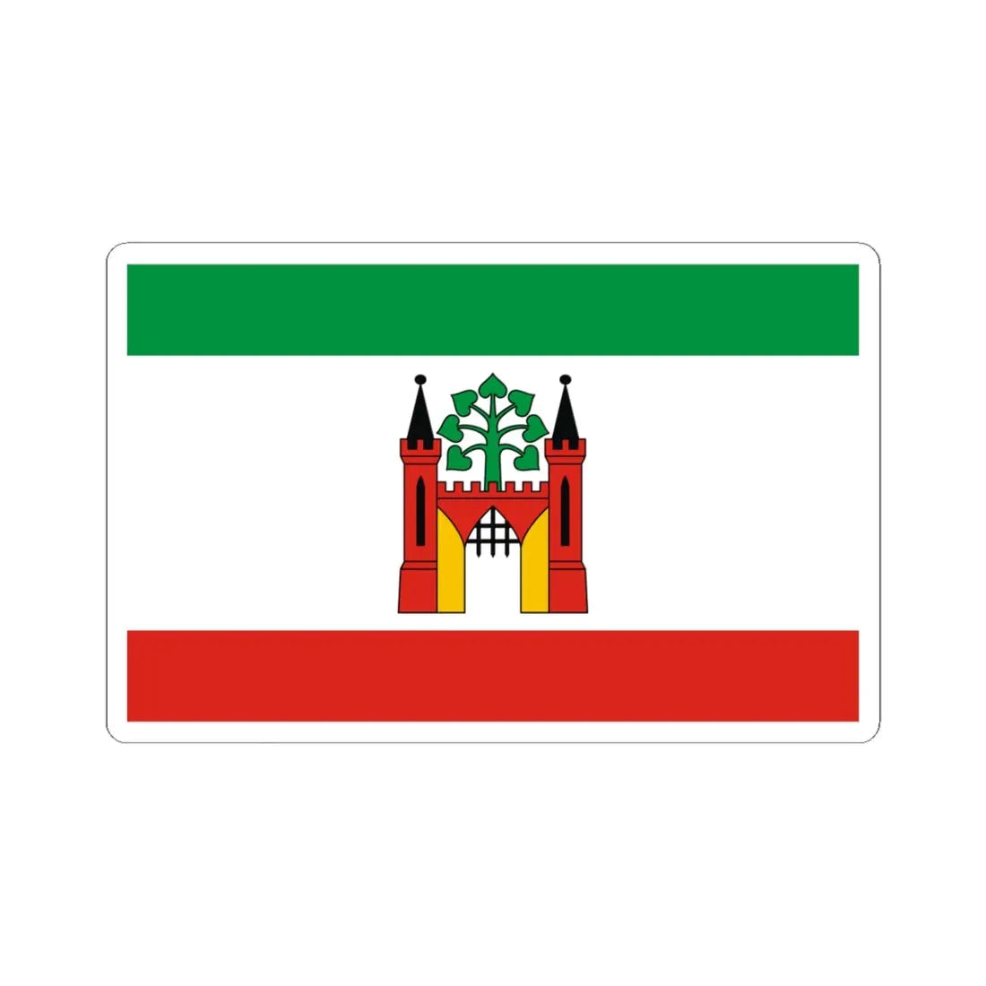 POL Lipno flag (Poland) STICKER Vinyl Kiss-Cut Decal 6 Inch White - The Sticker Space