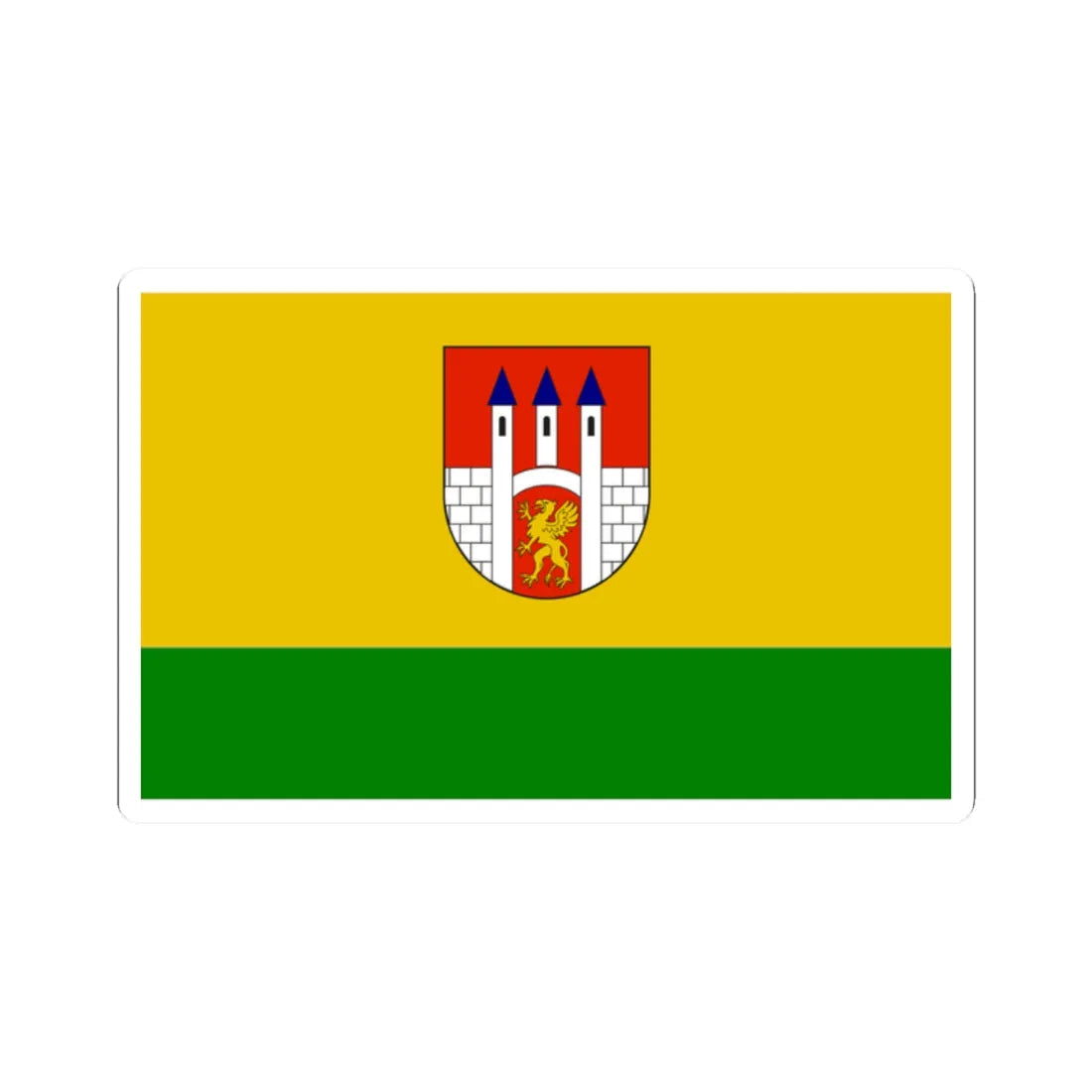 POL Lubien Kujawski flag (Poland) STICKER Vinyl Kiss-Cut Decal 2 Inch White - The Sticker Space