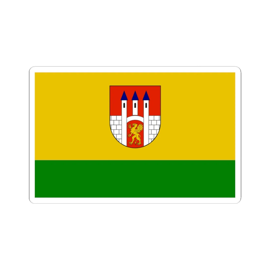 POL Lubien Kujawski flag (Poland) STICKER Vinyl Kiss-Cut Decal 3 Inch White - The Sticker Space