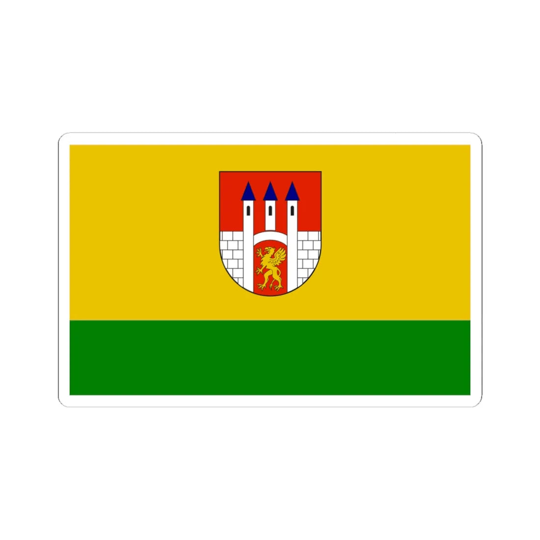 POL Lubien Kujawski flag (Poland) STICKER Vinyl Kiss-Cut Decal 4 Inch White - The Sticker Space
